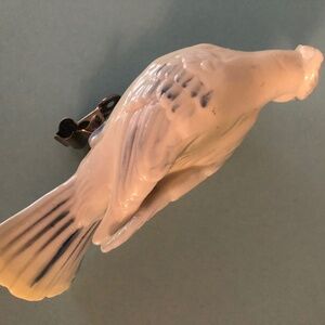 Vintage Ceramic White Cardinal Ornament